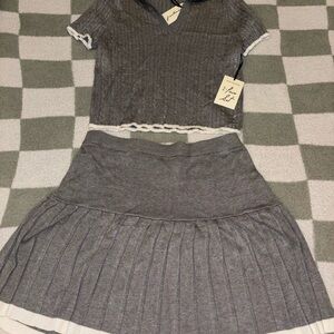 Freshman 1996 Gray Skirt 2-piece Set